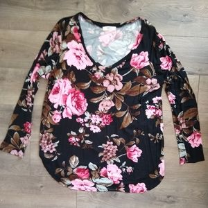 A.Gain Long Sleeve Floral Top 2X fits like 1X